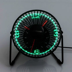 RED5 Desktop LED Clock Fan with Stand